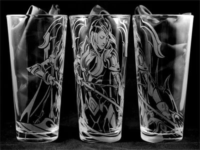 Laser marking glass cup with character image-Dotslaser